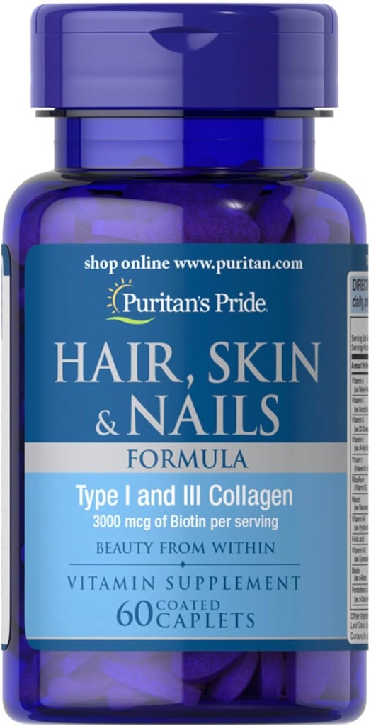 Puritan 's Pride Hair, Skin & Nails Formula 60 Caplets