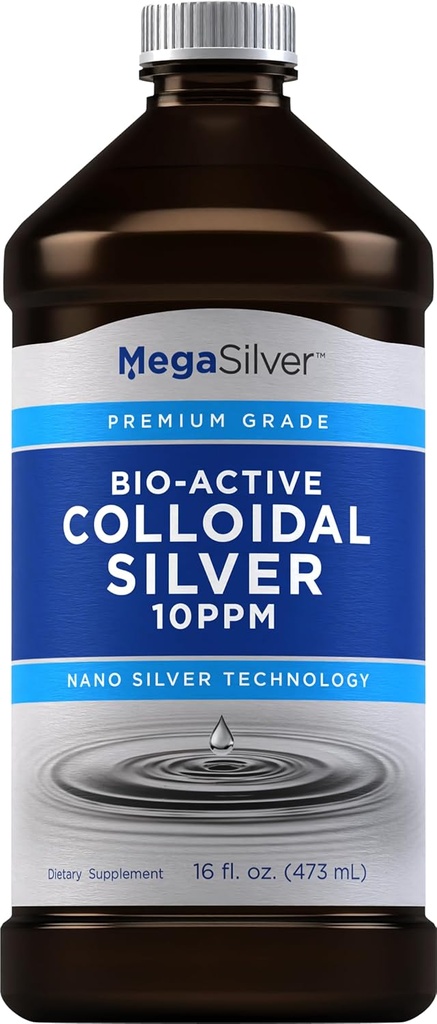 Piping Rock Colloidal Silver Liquid Drops 126 Fl Oz 124; 10 PPM 124; Premium Bio-Active Grade Tackle 124; Non-GMO, Gluten Free Suplemen