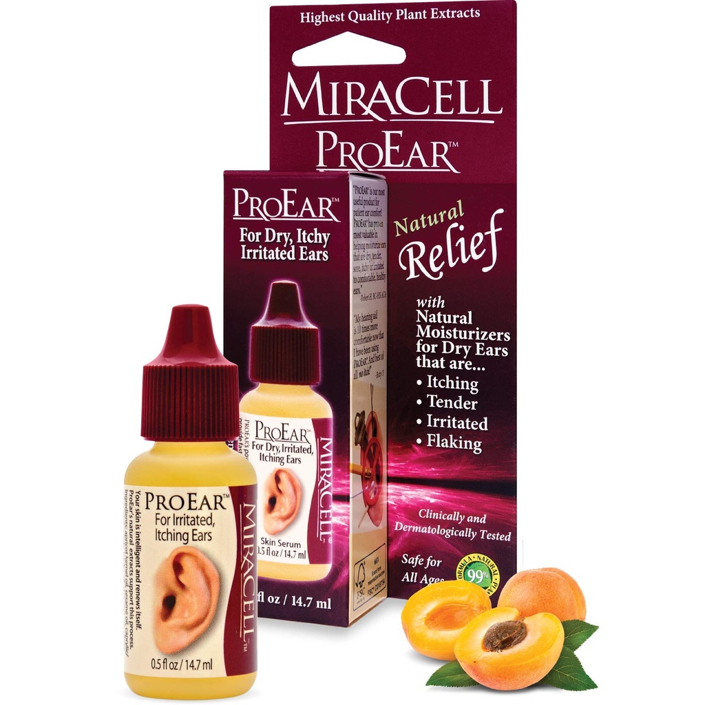 Miracell ProEar, Ear Drops for Itchy Ears, Ear Wax Softener, Clogged Ears, Dry Ears, for Dewas. 0.5oz