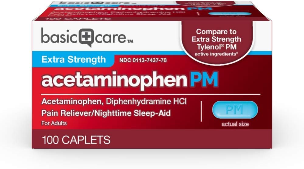 Perdana Menteri Care Acetaminophen, Reliever Sakit Plus Nighttime Sleep Aid Caplet, 100 Count