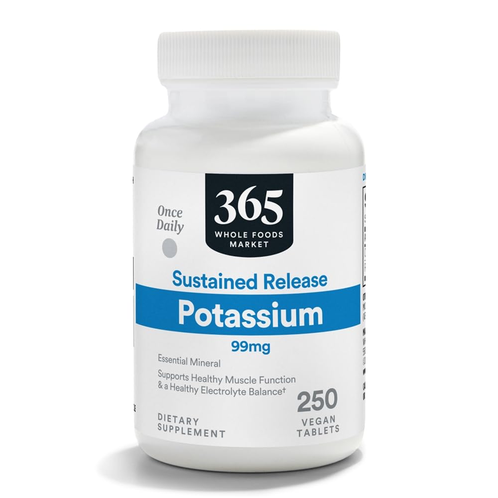 365 by Whole Foods Market, Substained Rilis Potasium 99mg, Vegan, 250 Tablet