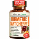 Suplemen Curcumin Turmeric dengan 10: 1 Tat Cherry Extract & Celery Seed Extract - Keseimbangan Uric Natural, Kesehatan Gabungan & Sleep Aid - Kurcumin Turmeric dengan Black Pepper. 60 Tart Cherry Capsules