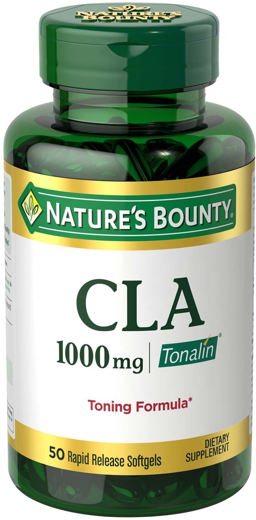 Nature 's Bounty Tonalin Pil dan Dietary Suplemen, Diet and Body Dukungan, 1000 mg, 50 Rapid Lepaskan Softgels