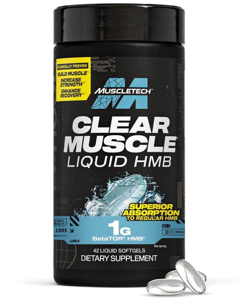 Suplemen HMB Muscletech 1000mg, Bersihkan Muscle (42 Liquid Softgels) - HMB Tingkat Tertinggi untuk Lean Muscle & Recovery- HMB Free Acid Atcle Suppletions-Help Decrense Muscle Breakdown - Paket May Vary