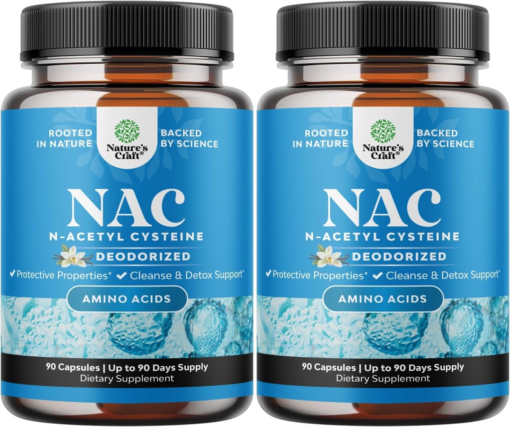 Tambahan NAC N-Acetyl Cysteine 600mg - Gegan Diagrepsi Tinggi NAC 600 mg Kapsules - Glutathione Precursor untuk Detox Cleanse & Repair Ditambah Kesehatan Lung dan Dukungan kekebalan (180 Mentri)