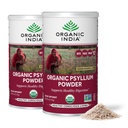 Organik INDIA Psyllium Powder Organik - Fine Grain Psycolluum Suplemen, Ditraffic Dukungan, Vegan, Gluten- Bebas, Non- GMO, Sumber Fiber - 6 oz (Paket 2)