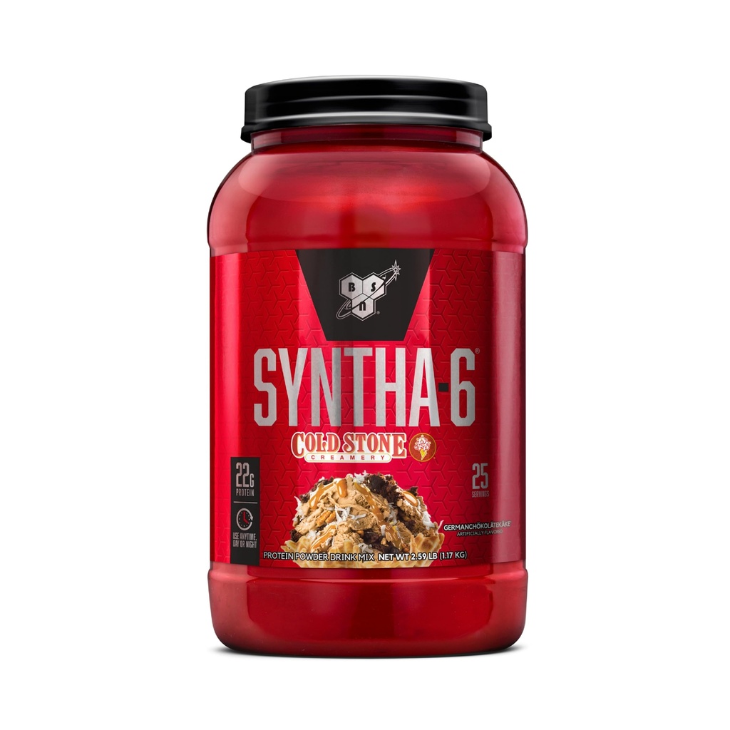 BSN Syntha- 6 Whey Protein Powder, Cold Stone Creamery- Germanchökolätekäke Flavor, Mivelover Casein, Milk Protein Isolate Popper, 25 Serbu