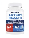 Artery Health for Heart, Imune and Bone Support with Vitamin K2 (180mcg) & Vitamin D3 (5000iu), 60 Veggie Kapsules