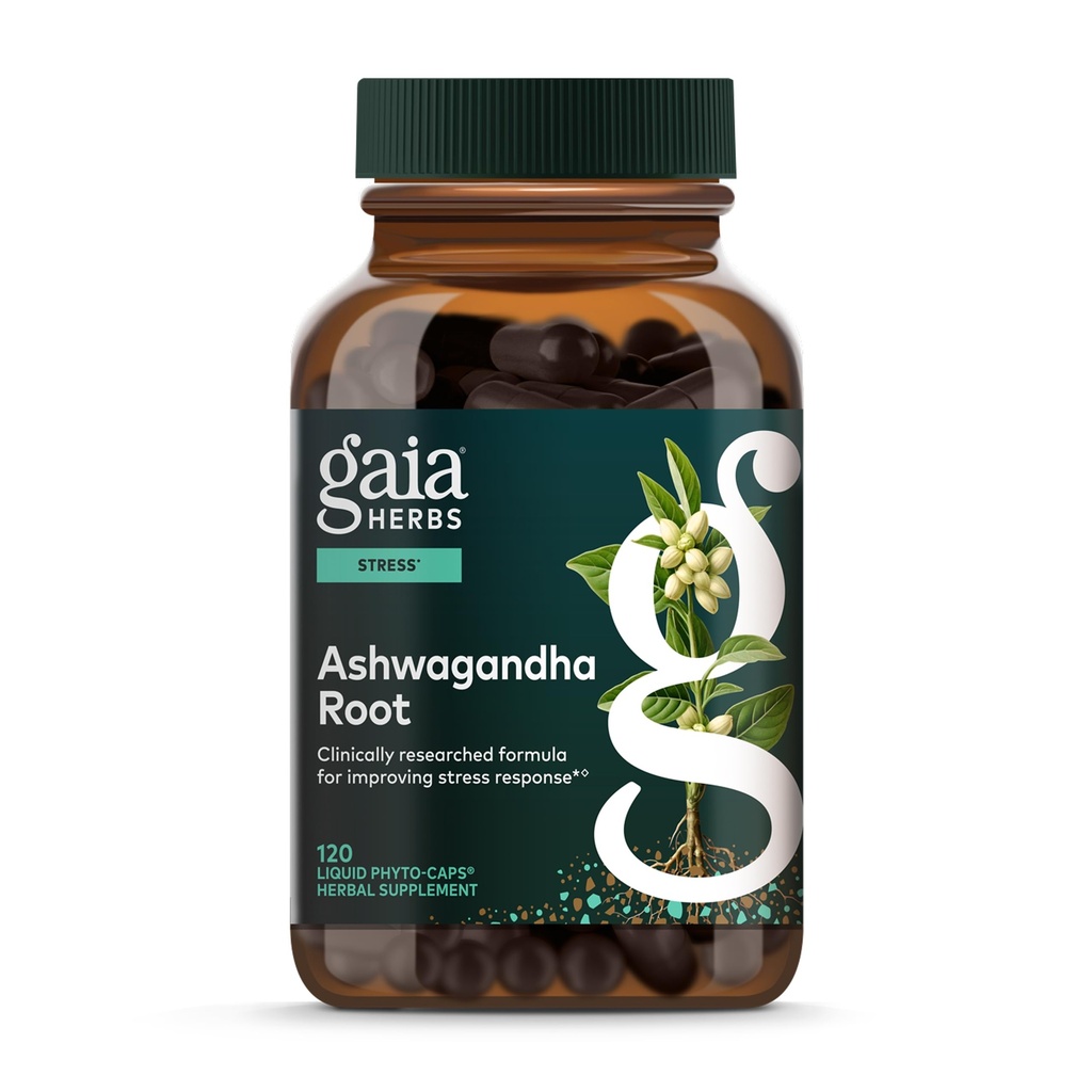 Akar Gaia Herbs Ashwagandha - Stress Relief & Sleep Supplement - Dupport Balanced Energy Levels & Positif Outlook *