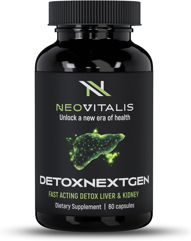 DexexetGen Advanced Fast- Acting Detox Liver & Kidney Supplement with Milk Thistle & Dandelion Root - Promotes Natural Cleansing & Toxin Removal Dietary Suppplemen Atlit 124; 60 Capsules