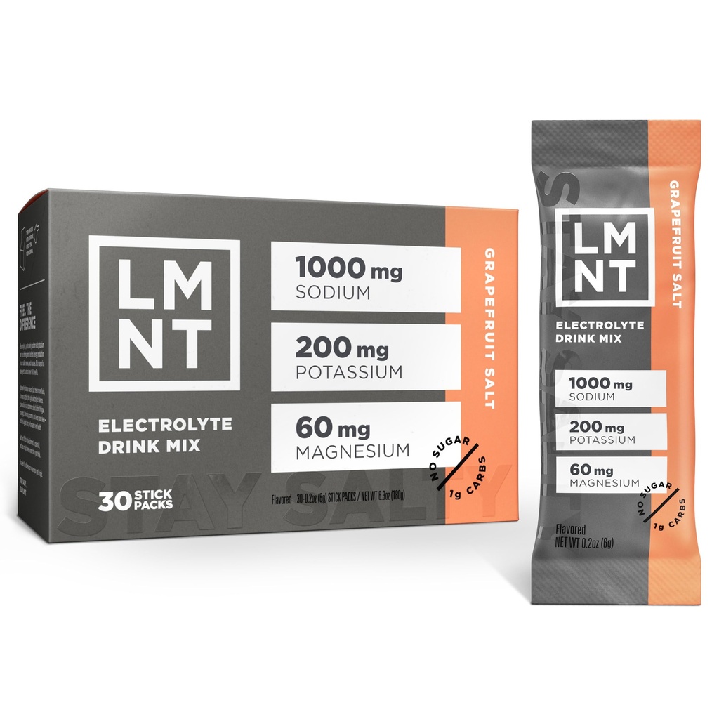 LMNT Zero Sugar Electrolytes - Grapefruit Salt 126; Drink Mix 126; 30 Count