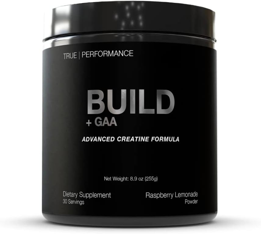 Build + GAA, for Muscle Building and Recovery, Raspberry Lemonade, PatenPending GAA + Creatine Monohydrate, Improve Strength, Performance, and Muscle Growth - Creatine, Betaine