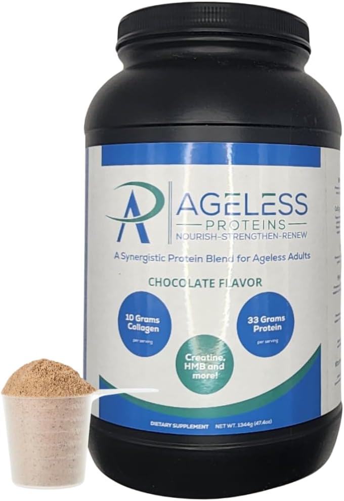 Chocolate Whey Protein Powder dan Collagen Peptides untuk dewasa. Mendukung pembangunan otot dan kesehatan bersama dengan protein 24g, kreatine, HMB, dan vitamin (30 Hamba, Coklat)