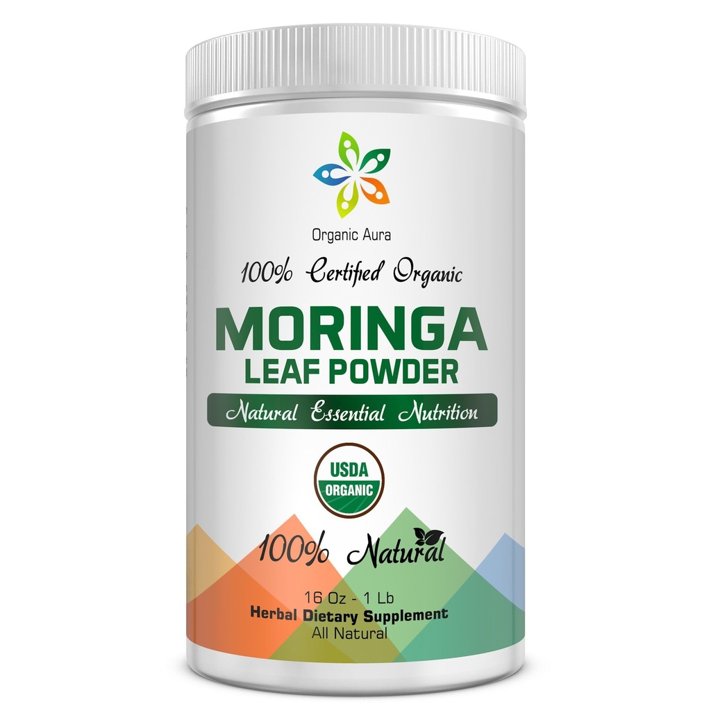 USDA Certified Organik Moringa Leaf Powder-1Lb. Tentu meningkatkan energi, Metabolisme dan kekebalan tubuh. Seluruh makanan super hijau mentah. Tidak ada GMO, Gluten Bebas