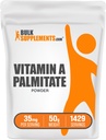 BulkSuplements.com Vitamin A Palmiate Powder - seperti Retinol Palmitate, Vitamin A Suplemen untuk Dukungan Imune & Eye - Gluten Bebas, 35mg per Serving, 50g (1.8 oz) (Paket 1)