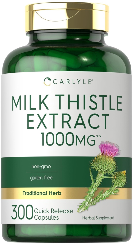 Carlyle Milk Thistle 124; 300 Capsules 124; Non- GMO, Gluten Free Extract