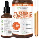 Cair Turmeric Curcumin dengan Bioperin untuk Enhanced Absorpsi - Turmeric Curcumin Suplemen untuk Dukungan Gabungan - Turmeric Ekstrak dengan Pepper Hitam - 2 Pasokan Bulan - 4oz