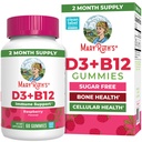 MaryRuth Organics Sugar Free Average 124; 2 Bulan Suply 124; Vitamin D & B12 Vitamin Suplemen untuk orang dewasa & Anak-anak; Bone Health 124; Ammune Dukungan 124; Vegan 124; Non-GMO 124; 60