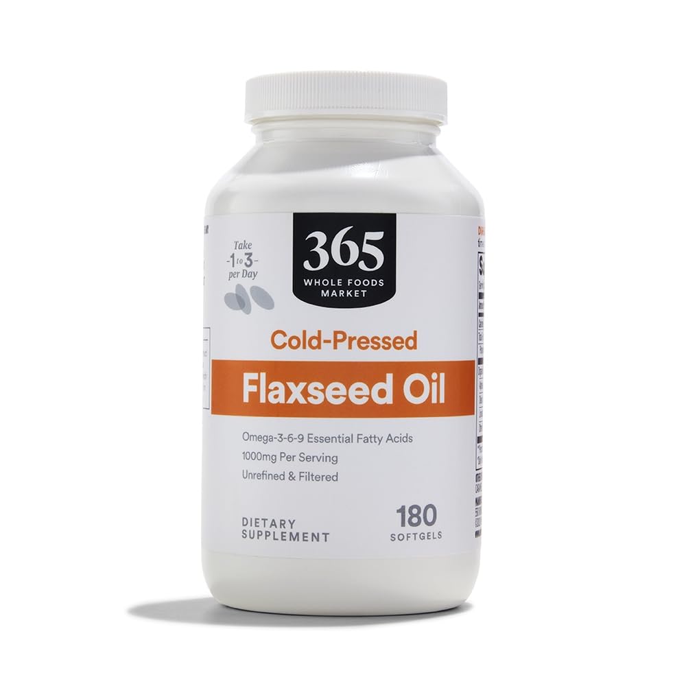 365 oleh Whole Foods Market, Flax Seed Oil, 180 Count