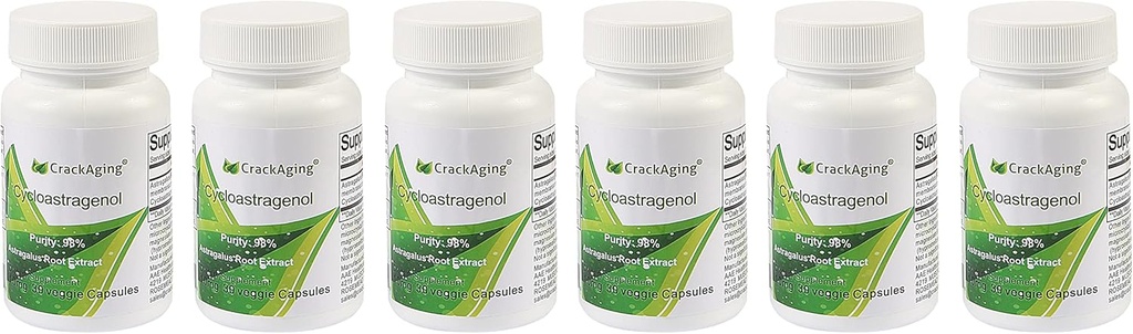 Crackaging Super- Absorpsi Cycloustragenol 98% Anti- Penuaan & Telomdelection Suplemen (5mg 180 Kapsul)