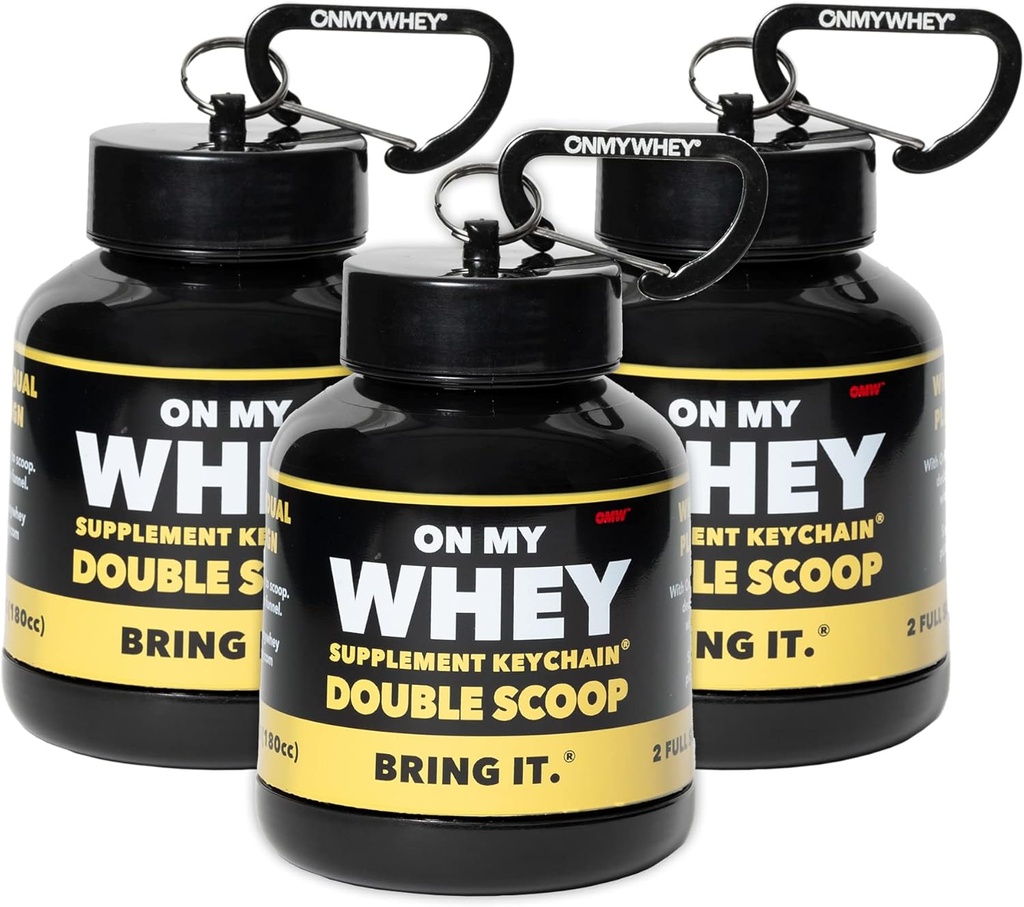 Kontainer Powder Protein ONMYWHEY untuk Go - Wisata Air Bottle untuk Mixes, Penginapan Pra Workout Portabel & Dispenser, Minimilt Pretraining Supplication Keychain Botles