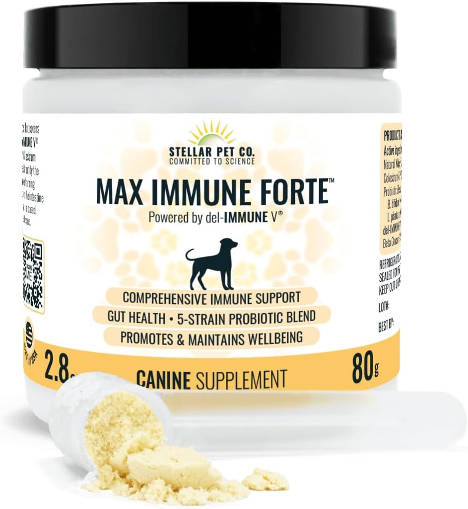 Stellar Biotics for Pets - Max Ammune Forte untuk Dogs (diberi bubuk oleh del-Ammune V) - Menyediakan Dukungan Ammune yang Comprehensive Dukungan Attent 124; Improal Dissule 124; Promotes and Maindeed Dog 's Welly