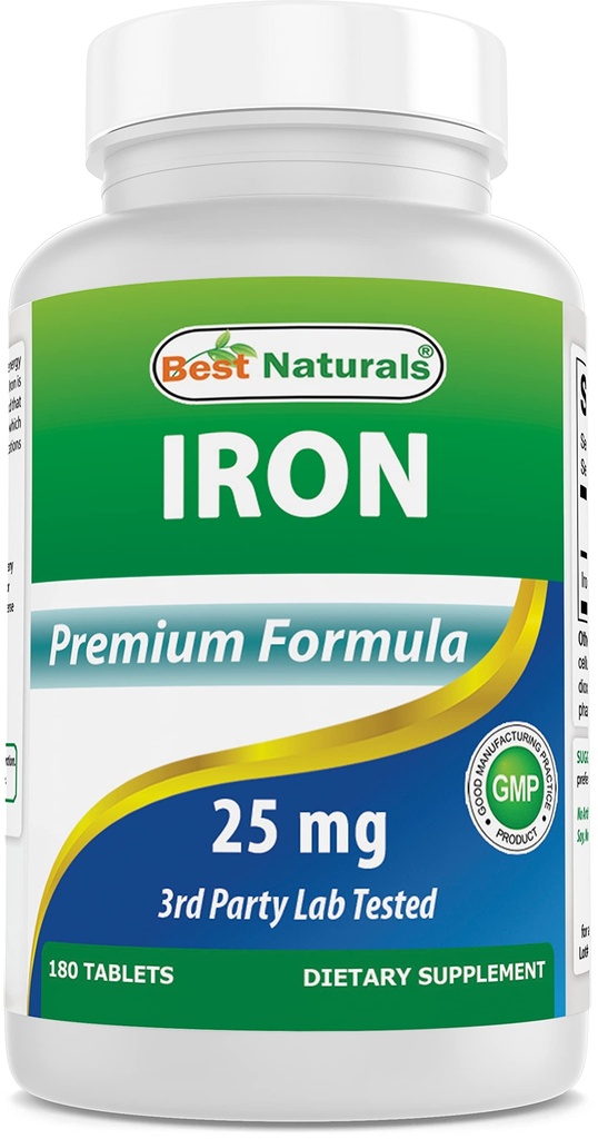 Tambahan Besi Terbaik (Besi Bisglycinate) - 25mg - 180 Tablet - Lembut Perut - Tidak-Sembelit