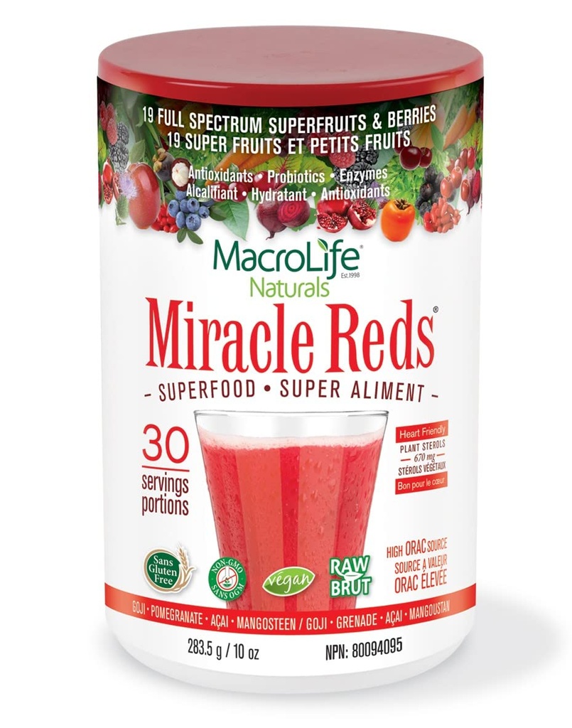 Komponen Suplemen Macrolife Reds, 10 oz