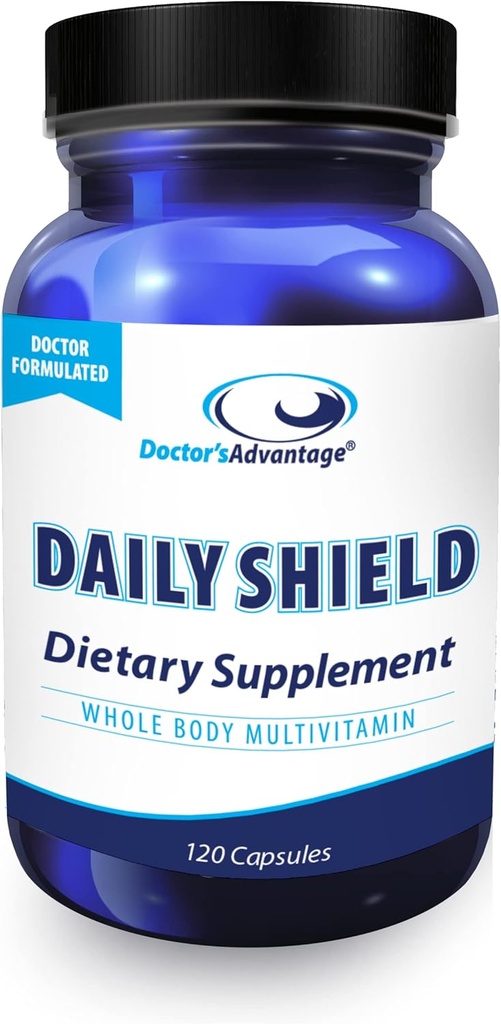 Adviously Daily Shield Multivitamin with Green Tea Extract & Bilberry & 124; 120 Non-GMO Capsule Antioksidant Suplemen untuk memerangi Free Radical Dage & Dukung Sistem Imune