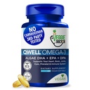 Tambahan Vegan Omega 3 - Algae Omega 3 dengan DHA EPA DPA - Vegan Capsules dari Algal - Fish Oil Alternatif - Plant-Based Algae Oil Formula - Non-GMO, Carrageenan- Free, High Power