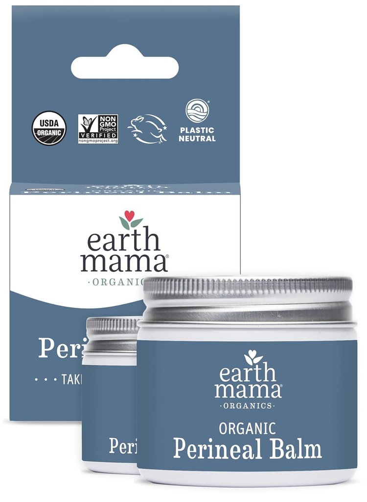 Bumi Mama Organic Perineal Balm 124; Alam Cooling Herbal Salve untuk Pregnancy dan Relief Postpartum Dengan Witch Hazel & Calendula, Esensials Perawatan Feminine, Tidak Benzocaine atau Butana, 2-Oz (2- Pack)
