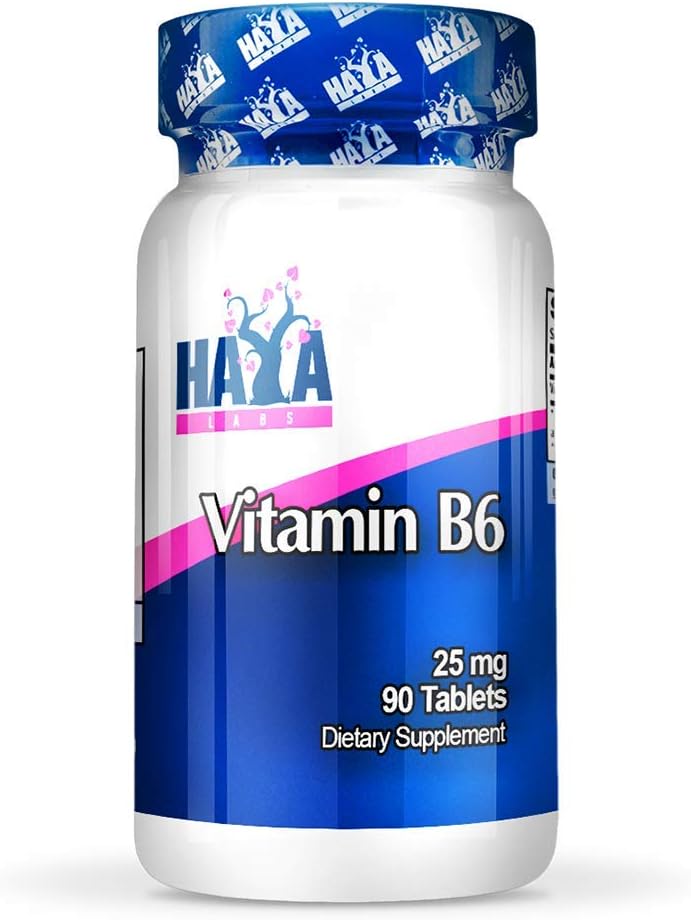 HAYA LABS Vitamin B6 / 25mg. / 90 Tab. Energy and Healthy Immune System, Energy & Performance Support, Metabolisme of Carbohydrates