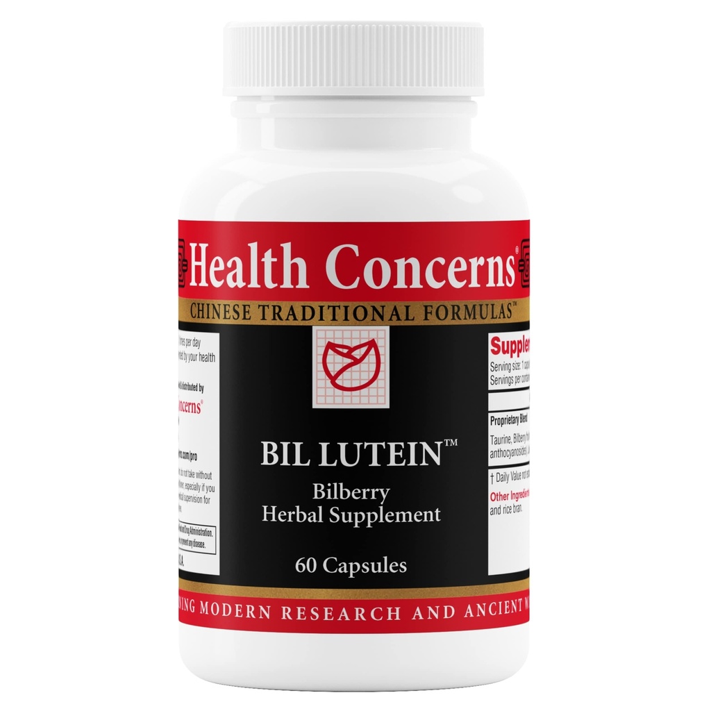 Masalah Kesehatan Bil Lutein - Dukungan Kesehatan & Penglihatan Mata - Lutein, Suplemen Bilberry & Taurine - Antioksidants untuk Kesehatan Retina, Vision Malam, Sirkuit, & Macau Degenerasi - 60 Kapsul