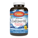 Carlson - Cod Liver Oil Gems, 460 mg Omega-3s, Plus Vitamin A dan D3, Wild Caught Norwegia Arktik Cod Liver Oil, Supernended Nordic Fish Oil Capsules, Lemon, 150 Softgels