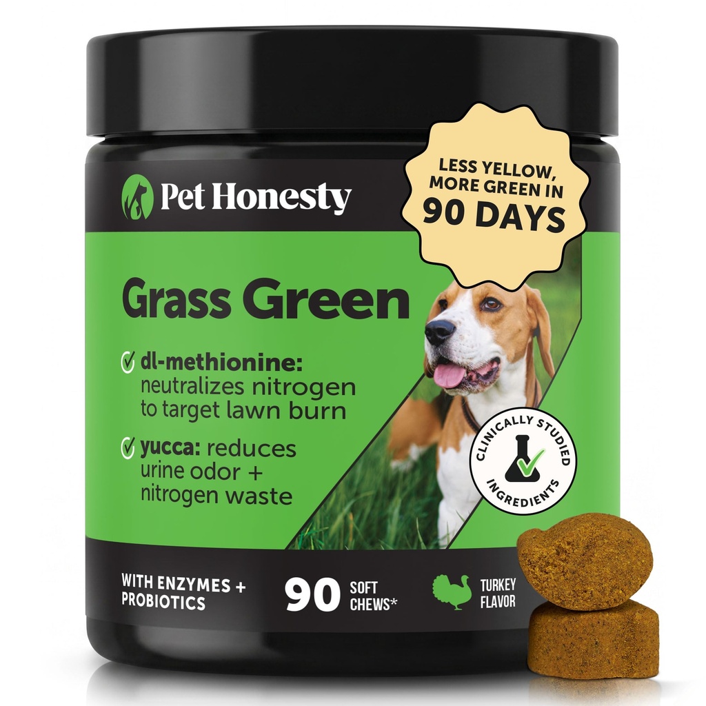 Grass Green Dog Chews - Urine Neutralizer for Lawn, Dog Pee Grass Helling Yard Stay Green Adderessing Burn Spots with Propines & Enzymes (Turki)