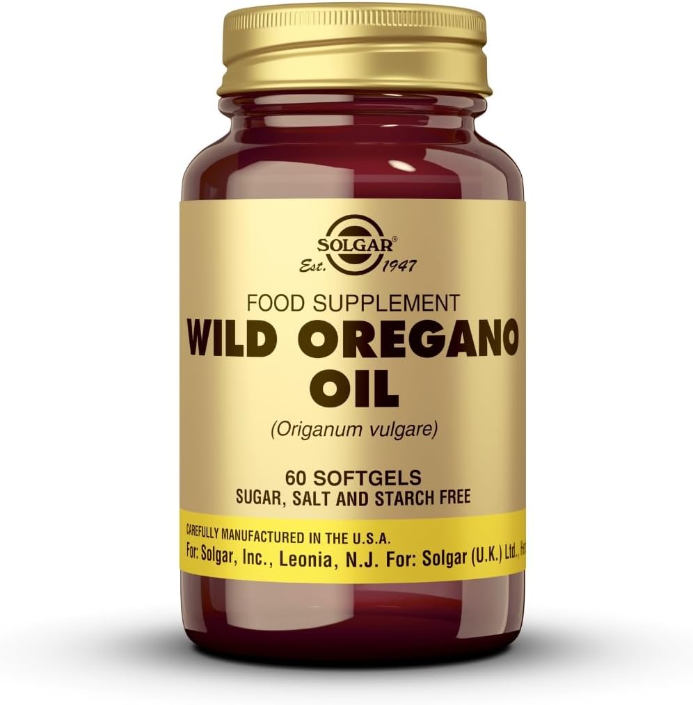 Solgar Wild Oregano Oil, 60 Softgels - Konsentrasi - Dukungan Imune - Non GMO, Gluten Free, Dairy Free - 60 Servings
