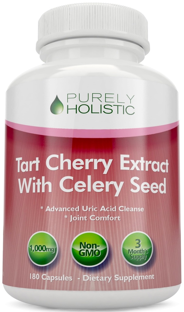 Tart Cherry Extract Capsules 1.000mg - 180 Capsules, 3 Bulan Suply - dicampur dengan Tart Cherry dan Seledri Powder Benih