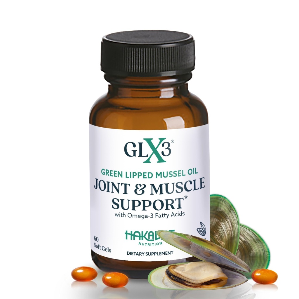 GLX3 Joint Dukung Omega- 3 Support: 124; Premium New Zealand Lipped Mussel Oil - Comfort, Fleksibility, Muscle Recovery - ETA DHA Omega 3 Supplemen oleh Haka Life