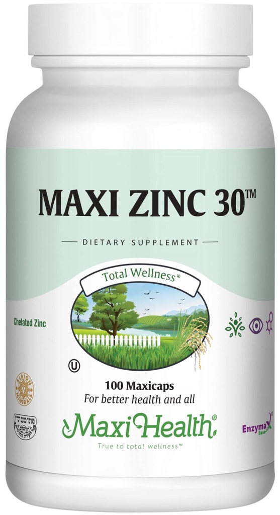Suplemen Zinc - Zinc 30 mg dengan Enzymax - Tinggi Potency Ammuniune - Didukung Zinc Glycinate Capsules - Zinc Vitamin untuk Dewasa - Kosher - 100 Count