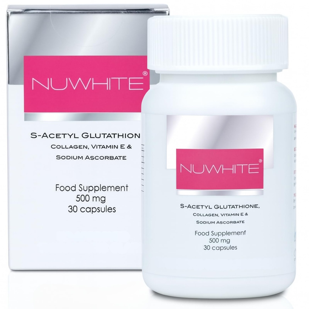 Nu White S-Acetyl Glutathione New Improved Formula Skin Whitening 30 Kapsul