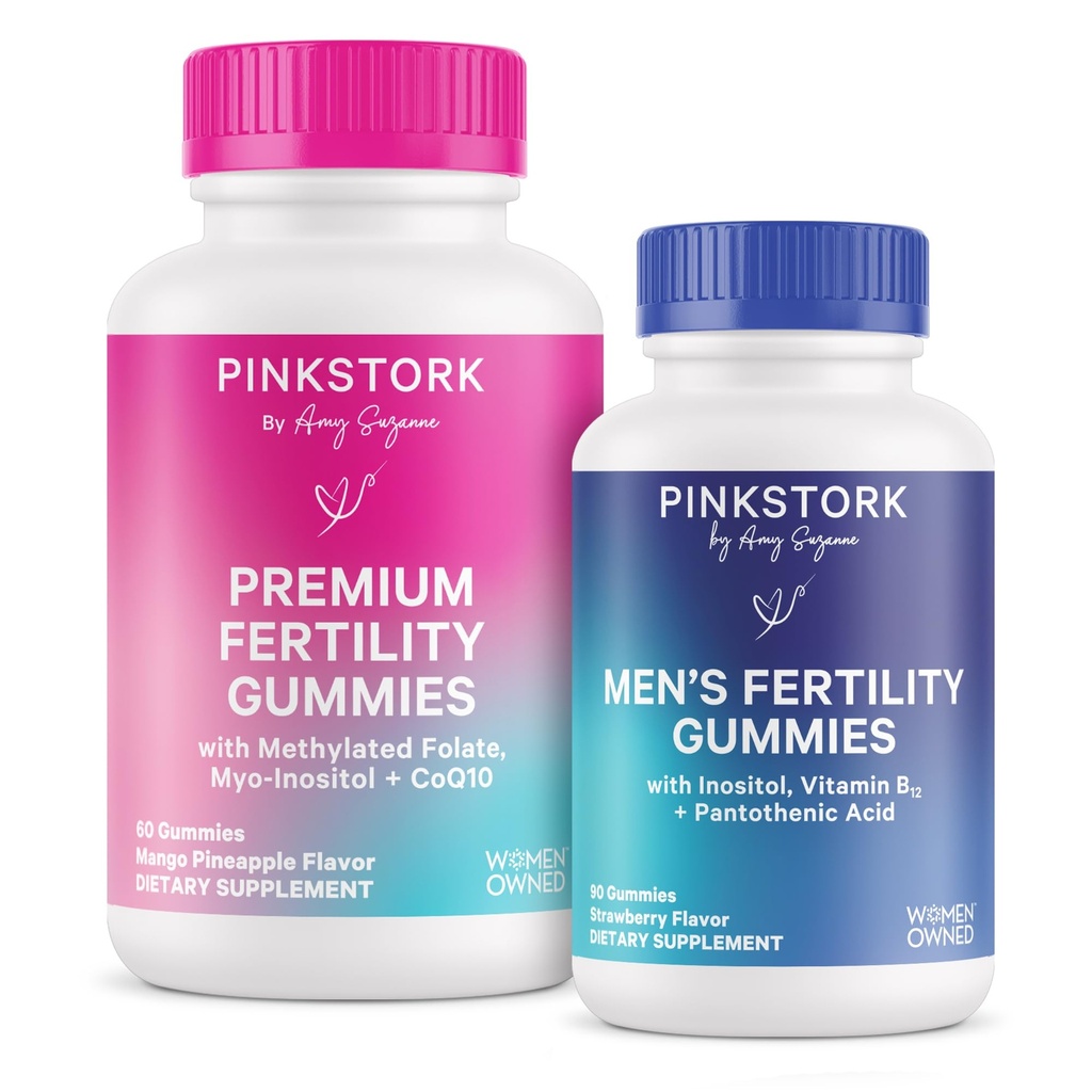 Pink Stork Fertility Gummies for Women and Men - Prenatal Conception Support