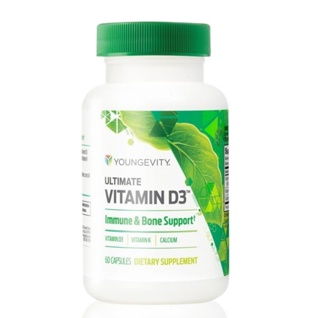 Ultimate Ultimate Vitamin D3 5000 IU dengan K2 - Tinggi - Potamin D3, Vitamin K2, dan Calcium Supplemen Imune, Bone Density, dan Heart Health - 60 Kapsul