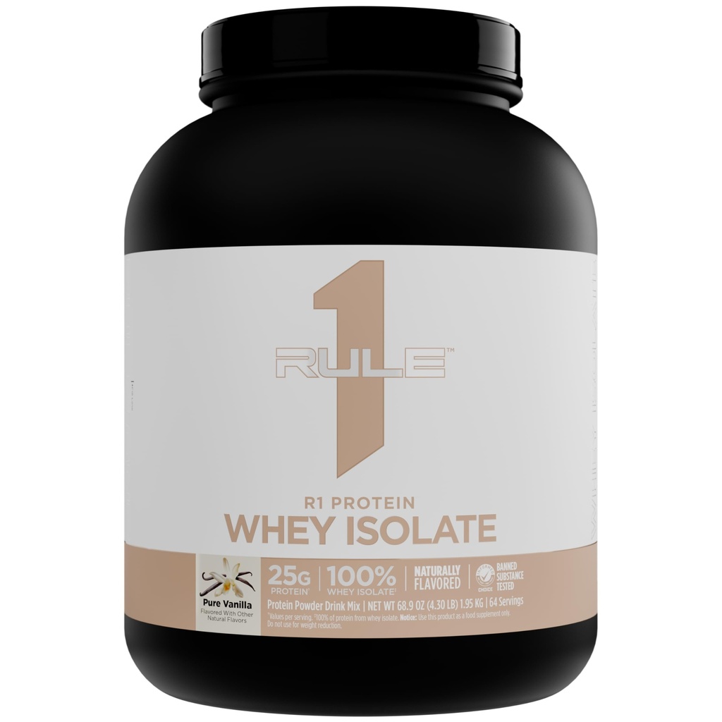 Aturan 1 Alami Flavored R1 Whey Isolat - Bersihkan Formula Protein dengan 25g & 6g BCAA Diisolated & Hydrolyzed Sumber Recovery (4.3 Pounds)