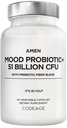 Amen Mood Probiotic Supplement 51 Billion CFU - Organic Pregnance and Progories - Aciobhilus Probiotic Pills, Fibers - Mood Organic Ashwagandha, Blueberry - Vegan & Non-GMO - 60 Capsules