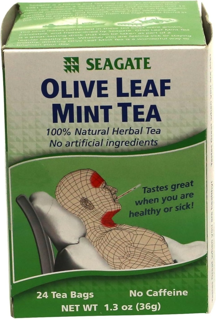 Seagate Products Olive Leaf Herbal Mint Tea 24 Count (pak 1)