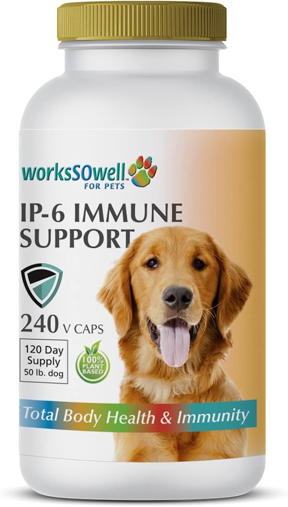 1-TDC WorksSowell IP-6 IPune Dukungan untuk Dogs - 240 V- Caps - Membantu ProyProvious Healleal Bones, Teeth, Ginjal, Fungsi Liver dan Kesehatan Kardiovaskular - Total Kesehatan Tubuh dan Kekebasan