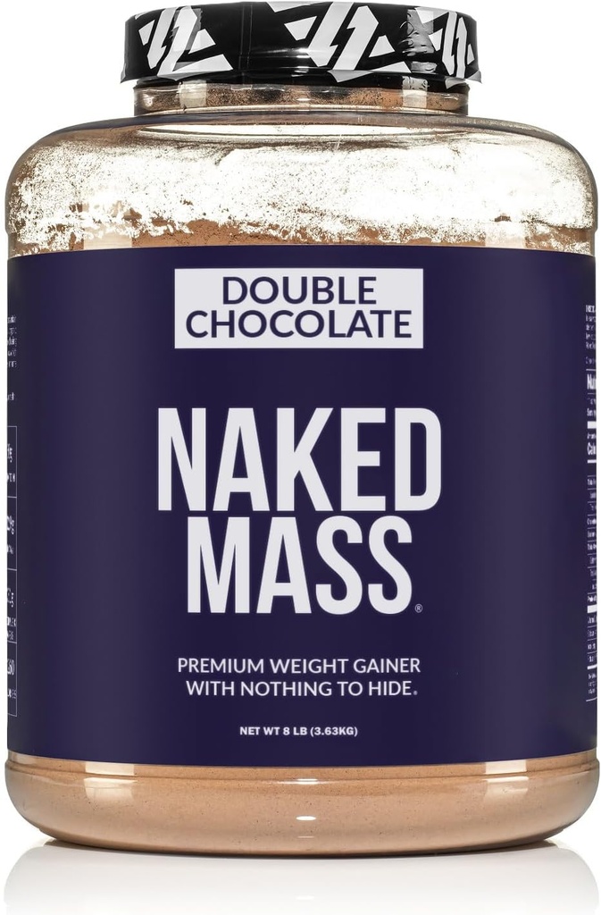 Nasked Double Chocolate Mass - 1,260 Kalories, 50G Protein, Tidak ada Artificial. Semua Powder Gainer Gainer Natural - 8Lb Bulk, GMO Free, Gluten Free & Soy Free