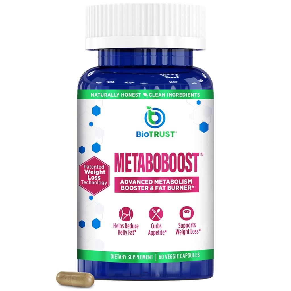 BioTrust MetaboBoost W8 Los Suplement - Appetit Supresan 124; Calorie Fat Burner 124; Metabolism Booster - Clinically- Studied Diet Pills dengan Berine for Holistic WeightLoss Support-- 60 Capsules