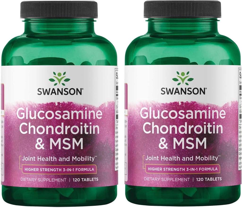Swanson Glucosamin Chondroitin & Masm 500 / 400 / 200 Miligram 120 Tab (2 Pack)