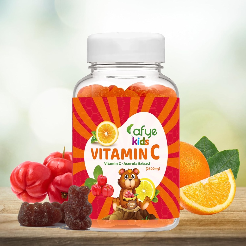 Anak-anak Vitamin C - Imune System Booster Gummies with Bear Shaped - Imune System Dupport for Dewata & Kid - Vitamin C & Acerola Extract, 60 Count (Pack of 1)